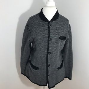 Armani Collezioni Grey Button Up Sweater